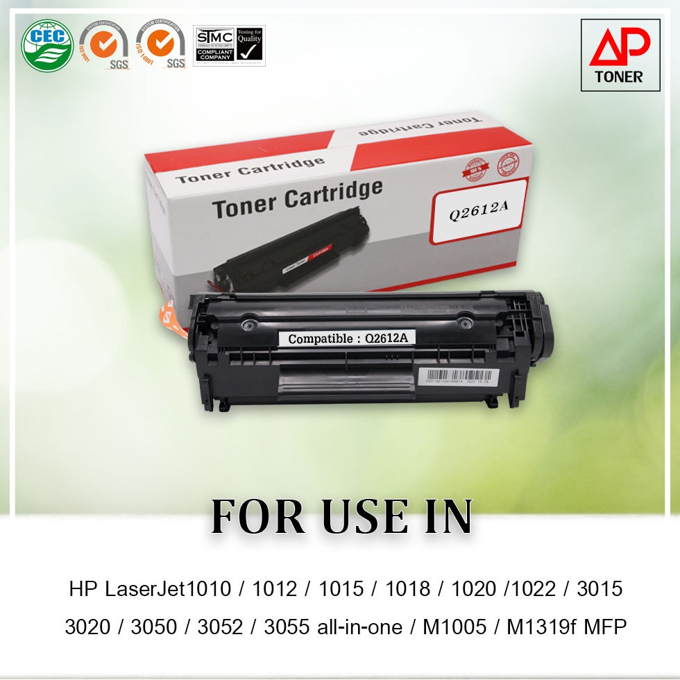 ตลับหมึกรุ่น HP 12A รุ่น Q2612A (Bk) Canon cartridge 303 ใช้สำหรับรุ่น HP LaserJet 1010/1012/1015/1018/1020 (หมึกเทียบเท