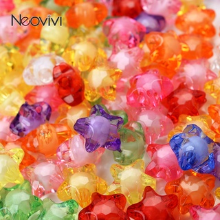 50pcs 12mm ลูกปัดดาวสีสันสดใสอะคริลิคใสหลวม Spacer ลูกปัดสำหรับเครื่องประดับทำสร้อยข้อมือ DIY สร้อยคอ