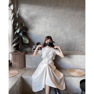 พร้อมส่ง!!white dress minimal