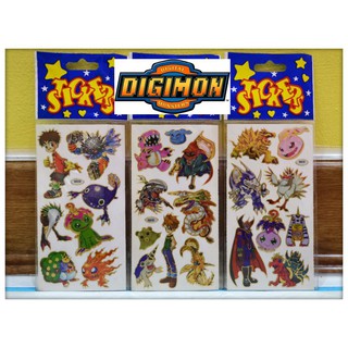 Stickers Digimon Digital Monster สติกเกอร์สะสม ดิจอมอน ชุด 3 แผ่ร