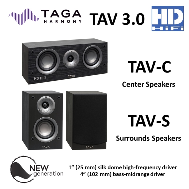 Taga Harmony TAV3.0 (TAV-C + S) Speaker Set 3.0 Channel