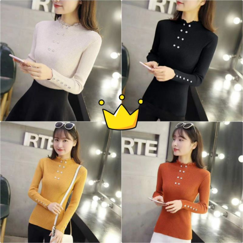 เสื้อถัก 8 กระดุมคอปกลูกไม้นําเข้าจาก bkk bangkok hk chn จีน