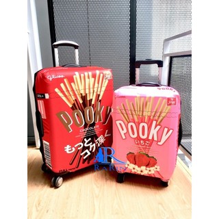 Rarin ผ้าคลุมกระเป๋าเดินทาง (ลายPooky2สี) สำหรับคลุมกระเป๋าขนาด  ขนาด Size  M 24-26