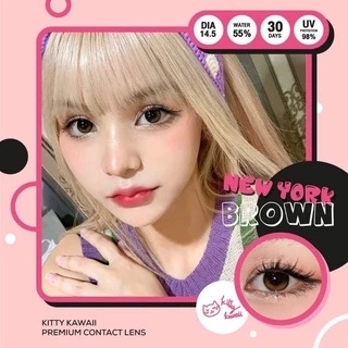 คอนแทคเลนส์ รุ่น Mini New York / Mini NewYork สีเทา/ตาล Gray/Brown มีค่าสายตา (0.00)-(-10.00)