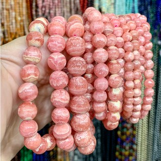 กำไลข้อมือ โรโดโครไซต์ Rhodochrosite กุหลาบอินคา  (เกรดพรีเมี่ยม)