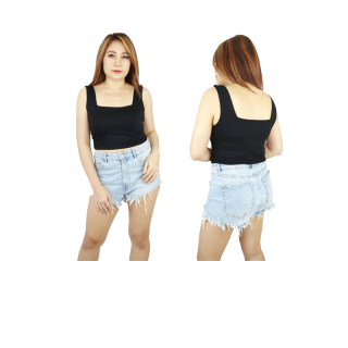 JuBuJuBu Lovely Tank Top เสื้อกล้ามครอป เสื้อสาวอวบ ซับใน 2 ชั้น หน้าอก 35-50 นิ้ว พร้อมส่ง เสื้อกล้ามคอเหลี่ยม#479