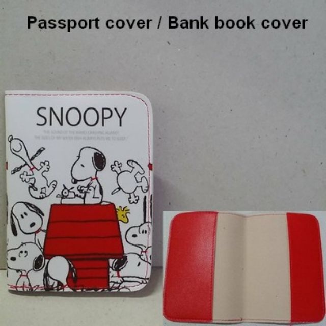 หุ้มปกพาสปอร์ต PassPort(ใส่ book bank สมุดบัญชี ธนาคารได้ค่ะ) ปกหนัง สนู๊ปปี้ SNoopy ขนาด 10x14 ซม.