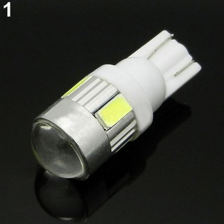 2Pcs T10 6 SMD 5630 ชิปรถ LED ตัวชี้วัดเลนส์ Wedge โดมโคมไฟหลอดไฟโคมไฟ