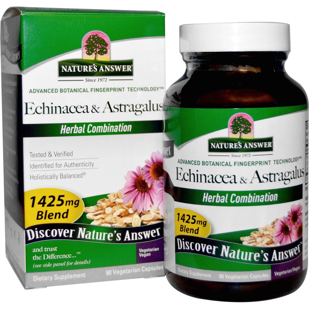Nature's Answer, Echinacea & Astragalus, 1,425 mg, 90 Vegetarian Capsules Shopee Thailand