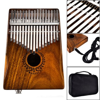 ★ 17 คีย์ EQ Kalimba Acacia Thumb Piano Link ลำโพงไฟฟ้าพร้อมกระเป๋า