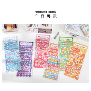 🌈 พร้อมส่งในไทย สติ๊กเกอร์ริบบิ้นสีสันสดใส ตัวอักษรสร้างสรรค์สติกเกอร์อัลบัมภาพ