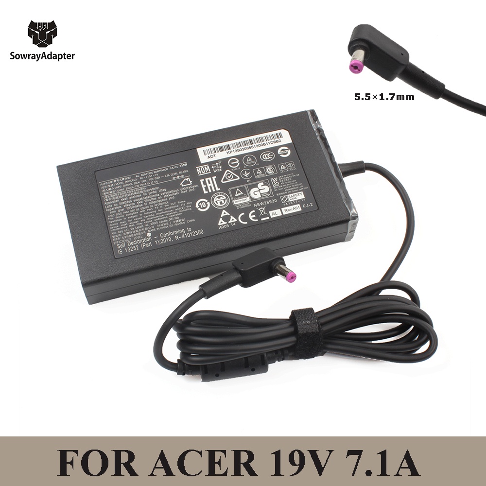 19V 7.1A 5.5*1.7mm 135W AC Laptop Charger Adapter For Acer Nitro 5 AN515-44-R5FT Acer Aspire V17 Nit