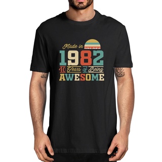 T-shirt  เสื้อยืด พิมพ์ลาย 1982 40 Years Of Being Awesome 40Th สไตล์ฮาราจูกุ สําหรับผู้ชายS-5XL