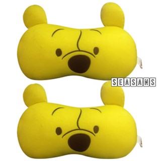 ผ้า  หมอนรองคอในรถ ลาย#Pooh Smile ลิขสิทธิ์แท้ จำนวน 2 ชิ้น (1 คู่)