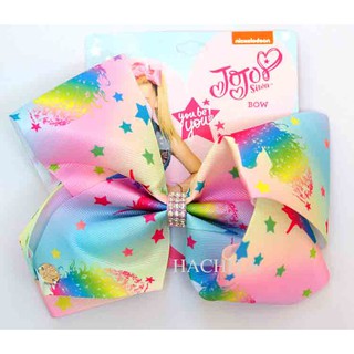 โบว์ JOJO SIWA  โบว์โจโจ้ฮิตติดเทรน ไซด์ใหญ่ 8 นิ้ว(L)จั้มโบ้ไซด์ ลวดลายหลากสี สวยหรู เก๋ น่ารัก