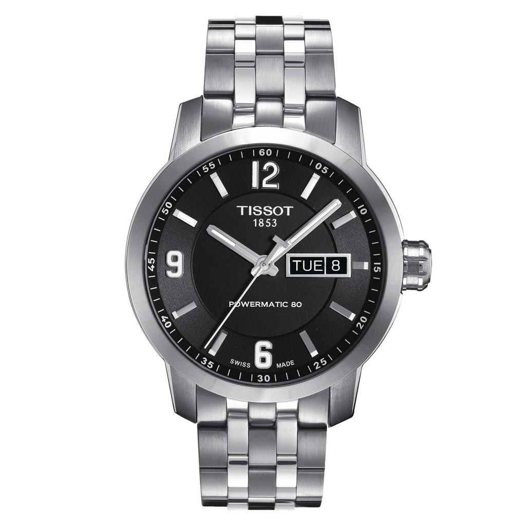 Tissot PRC 200 Powermatic 80 ทิสโซต์ พีอาร์ซี 200 ออโต้ สีดำ เงิน T0554301105700 นาฬิกาผู้ชาย