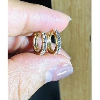 ✅ราคา1คู่ ของแท้งานเกาหลี💯%ต่างหูห่วงคริสตัลสวารอฟสกี้งานเกาหลี ใส่ไม่ลอก ไม่ดำ มี 2 สี สีเงิน สีทอง เพชรสวยเงางามมาก