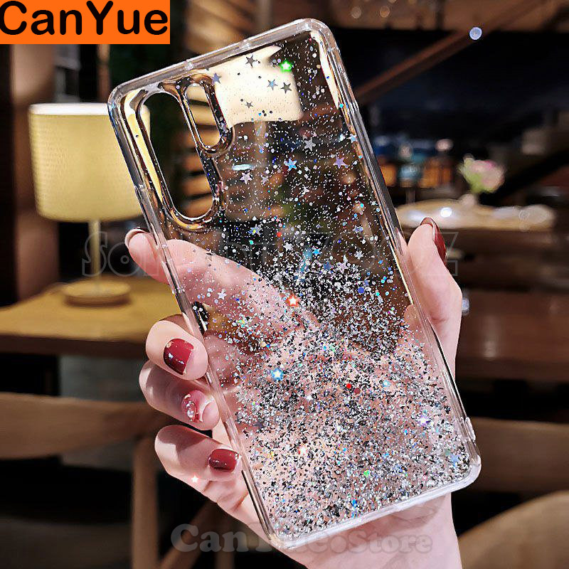Huawei Y5p Y6p Y7p Y8s 2020 Y9s Y6s 2019 Bling Glitter Silicone Case Luxury Sequins Powder Soft TPU Cover Crystal Protective Flexible Shine Phone Casing
