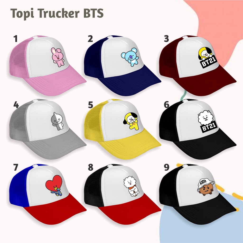 หมวก BTS - หมวก BT21 - หมวก Trucker BT21