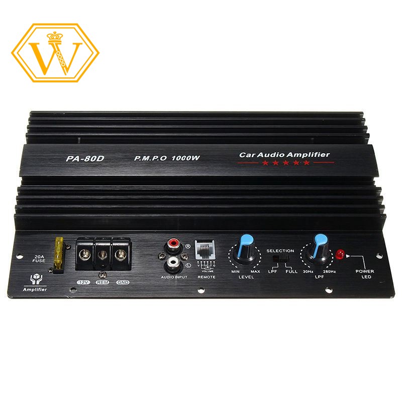 12V 1000W Mono Car Audio Power Amplifier แอมป์เบสทรงพลัง PA80D