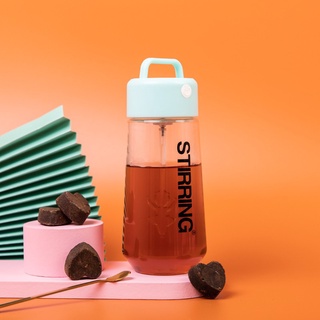 แก้วชงพกพา STIRRING MUG ใช้สำหรับชงอาหารเสริมหรือเครื่องดื่ม น่ารักมีหูจับ ขนาดความจุ 450 ml ตัวแก้วเป็นพลาสติกอย่างดี