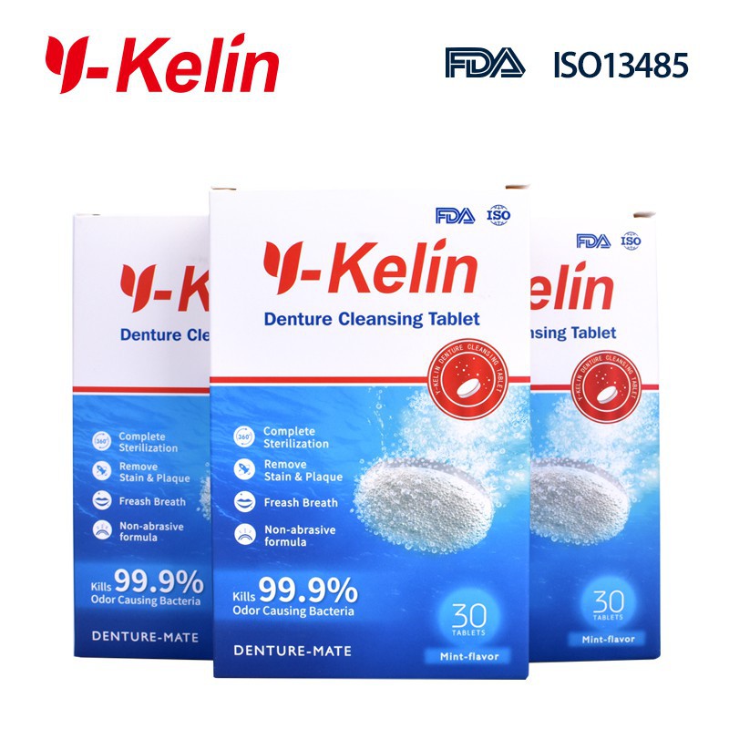 Yakelin น้ํายาทําความสะอาดฟันปลอม 90 + 6 แท็บ ฟันปลอม บางส่วน ฟอกสีฟัน ราคา ถูกที่สุด ดีลบีเคเค แกลเลอรีภาพที่ 3