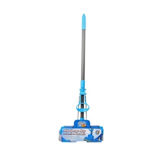 ม็อบฟองน้ำ PVA รุ่น ดับเบิ้ลโรลเลอร์ สีเทา-ฟ้า ไม้ถูพื้น ไม้รีดน้ำ PVA Sponge Mop, Double Roller Model, Gray-Blue