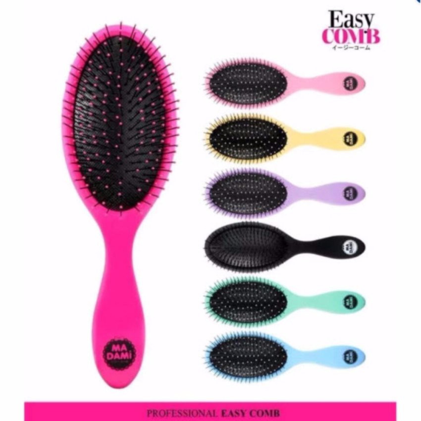 MADAMI easy comb หวีถนอมเส้นผม มาดามิ สีดำ ชมพู เขียว ฟ้า ม่วง เหลือง แถม หวีมาดามิ มินิ