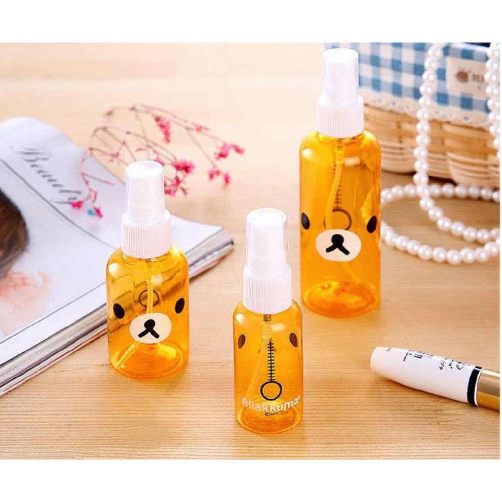 💥1แถม1 💥ขวดสเปรย์พลาสติกสีเหลือง ลายน้องหมีสุดคิ้วท์ หัวสเปรย์ ขนาด 30,50,100 ml  ลายพิมพ์ ใช้ได้หลายครั้ง - รูปที่ 3