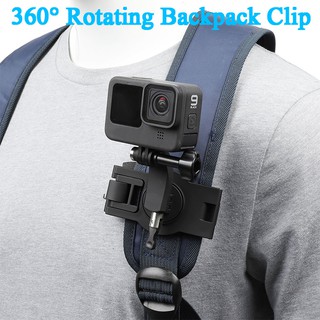 360 Degree Rotary Backpack Clip Accessories for Gopro Hero 9 8 7 6 5 4 3 Insta 360 One R SJCAM Eken YI Shoulder Belt Phone Fixed