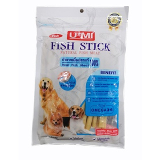 U-mi Fish Stick ยูมิ ฟีชสติ๊ก 280กรัม.ขนมสุนัข สติ๊กปลาเนื้อขาว ทำจากเนื้อปลาแท้100%