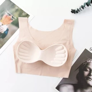 [ส่งจากไทย] 𝑩𝒓𝒂𝑩𝒓𝒂𝑩𝒓𝒂 #bra-045 tank top บรา โยคะ บรา ไร้ขอบ ฟองน้ำถอดได้