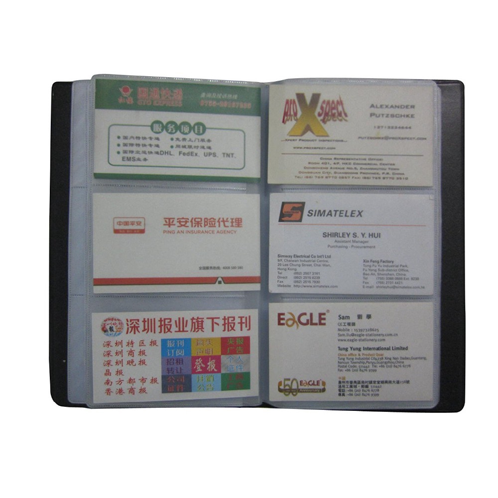 หนัง 300 การ์ดชื่อธุรกิจ ID ผู้ถือบัตรเครดิตกรณีหนังสือ Keeper Organizer