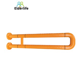 Elderlife ราวจับกันลื่น  ตัวU สแตนเลส หุ้มพลาสติกสีส้ม รุ่น BH-013