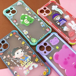 Vivo V21 5g/Y20/Y12/17พร้อมส่ง!! เคสมือถือกันกระแทกกันกล้อง เคสกันเลนส์กล้อง การ์ตูน ขอบสี