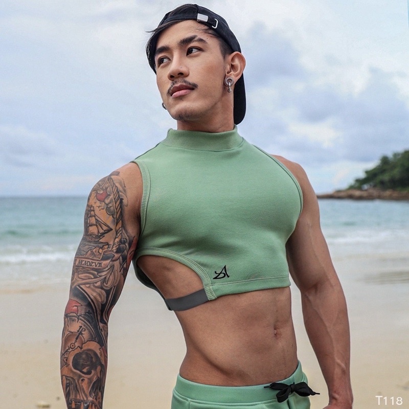 T118 เสื้อครอปดีไซส์สุดเท่สำหรับผู้ชาย Awesome Sport — صورة 4