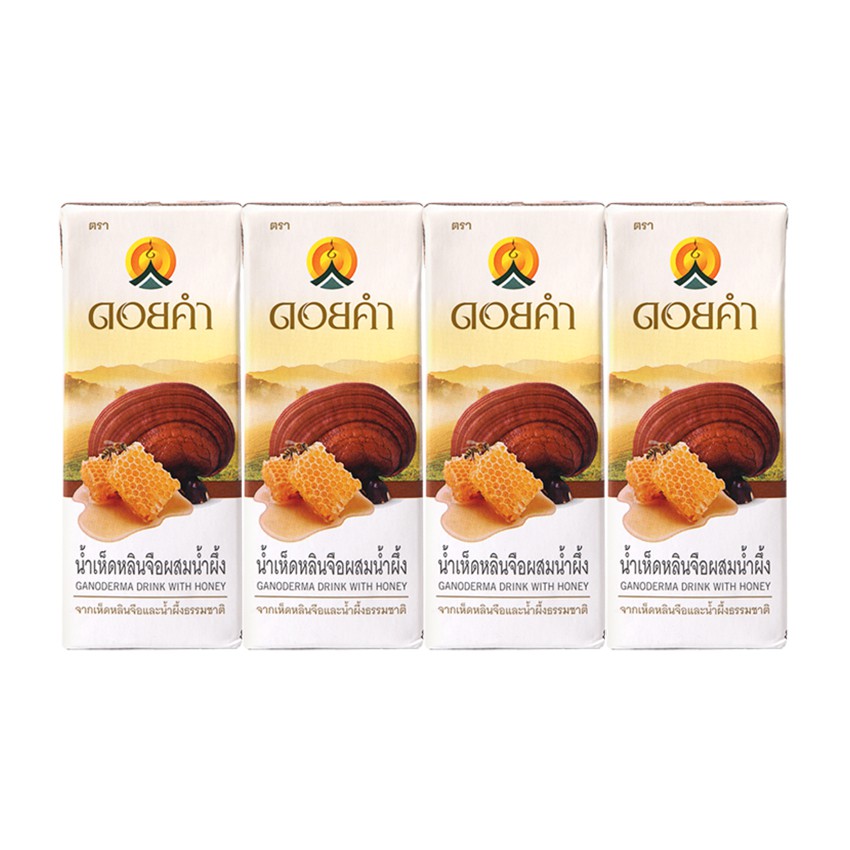 ดอยคำ น้ำเห็ดหลินจือ ผสม น้ำผึ้ง 200 มล. (แพ็ค 4 กล่อง) DOI KHAM GANODERMA DRING WITH HONEY 200 ML. (PACK 4 BOXES)