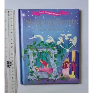 มือ1เก่าเก็บ,หนังสือนิทานปกแข็งภาษาอังกฤษ ขนาด 21 ซม. ,3 in 1 Fairy Tale Treasures,Sleeping Beauty and other fairytales