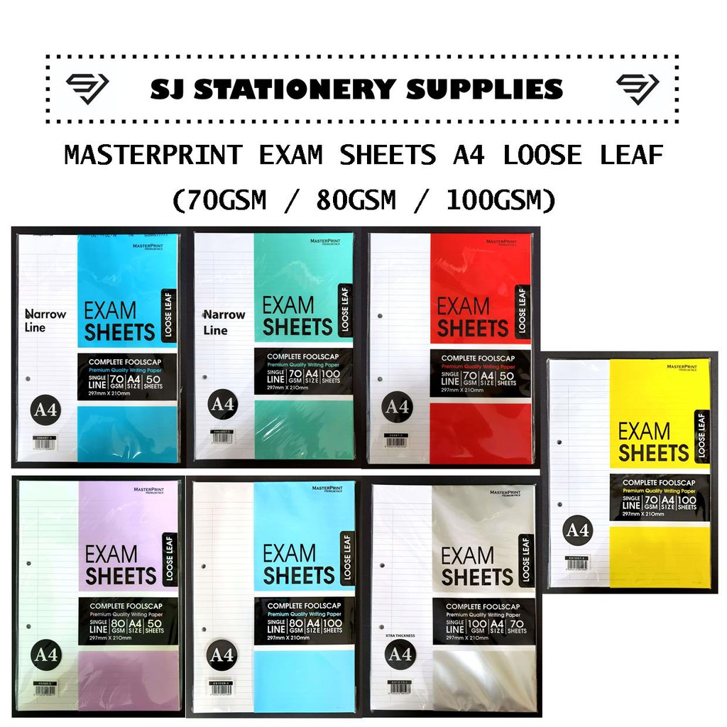 แผ่นเสริม MASTERPRINT A4 70GMS/80GMS/100GMS (ใบชุบ)