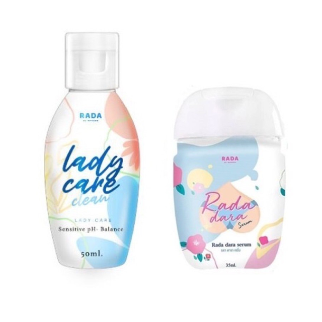 เซตคู่สุดคุ้ม  Rada lady care clean รดาเลดี้แคร์ น้ำยาล้างจิมิ/Rada lady care เซรั่มหลีขาว