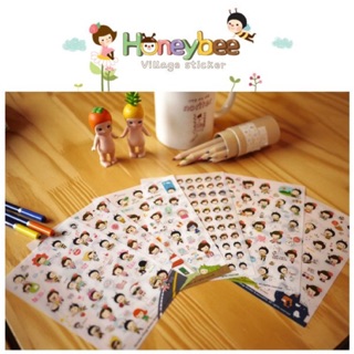 S001# Honey Bee Village Sticker set 6 แผ่น