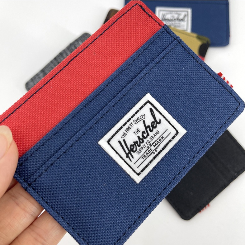Card Wallet กระเป๋าผ้า กระเป๋าสตางค์ สำหรับผู้ชายและผู้หญิง แนวนอน Ultra-thin แบบพกพา ที่ใส่บัตรธนาคารสำหรับคนหนุ่มสาว (5 สี)
