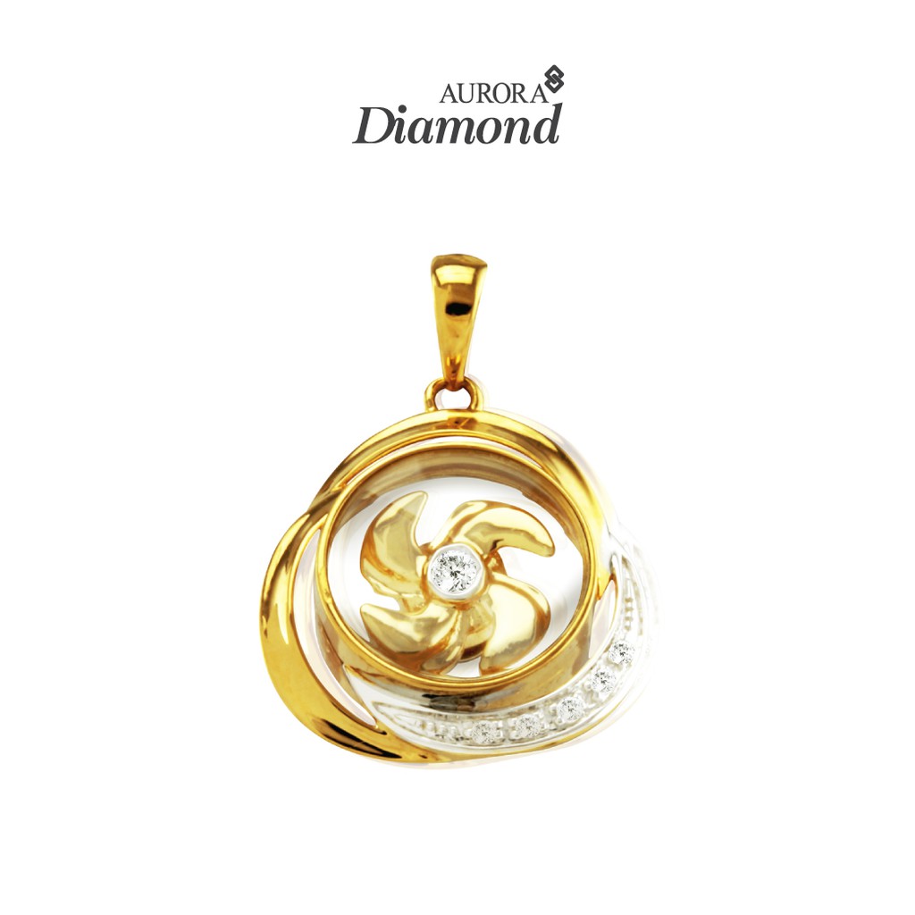 AURORA Diamond จี้กังหันเพชรแท้ ทองคำแท้ 75% Version.1 ตัวเรือนสีทอง DJWM001