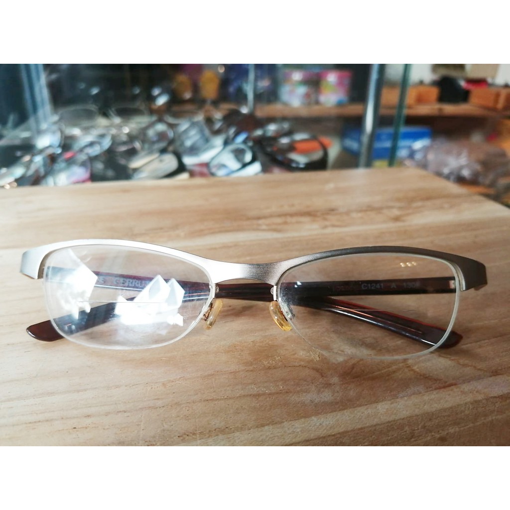 CERRUTI 1881 C1241 size 49-17-130 EYEGLASS FRAME กรอบแว่นของแท้มือสอง เลนส์สองชั้นติดค่าสายตา