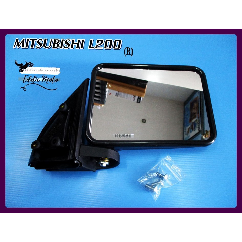 (RH) DOOR SIDE MIRROR "BLACK" Fit For MITSUBISHI L200 TRITON MJ MIGHTY MAX year 1986-1996 // กระจกมองข้าง ด้านขวา สีดำ
