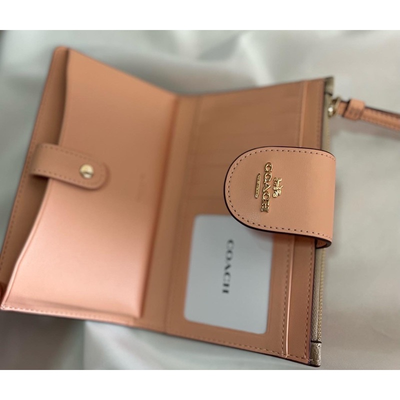 Tech Phone Wallet In Colorblock Signature Canvas - Portafoglio Con Supporto Per Cellulare - 6 Scomparti