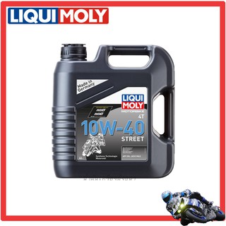 [AMS9R1000ลด130] LIQUI MOLY น้ำมันเครื่องมอเตอร์ไซค์ Motor Bike 4T 10-40  Street ขนาด 4 ลิตร