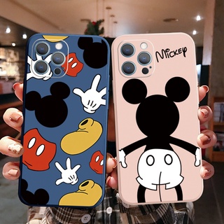 เคสโทรศัพท์มือถือ ขอบสี่เหลี่ยม ลายการ์ตูนดิสนีย์ มิกกี้เมาส์น่ารัก สําหรับ iPhone 13 Pro Max 12 11 XR XS 7 8 Plus SE 2020