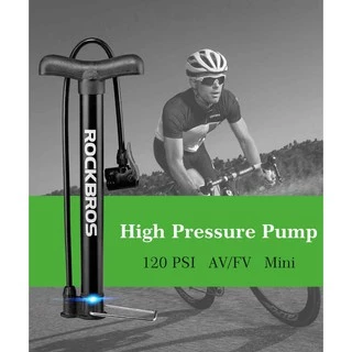 ROCKBROS 120/130PSI Alloy Bicycle Pumps Presta Schrader AV FV Mini MTB Road Bike Cycling Air Pump Tire Ball Inflator Pressure Gauge Pump Presta & Schrade Valve