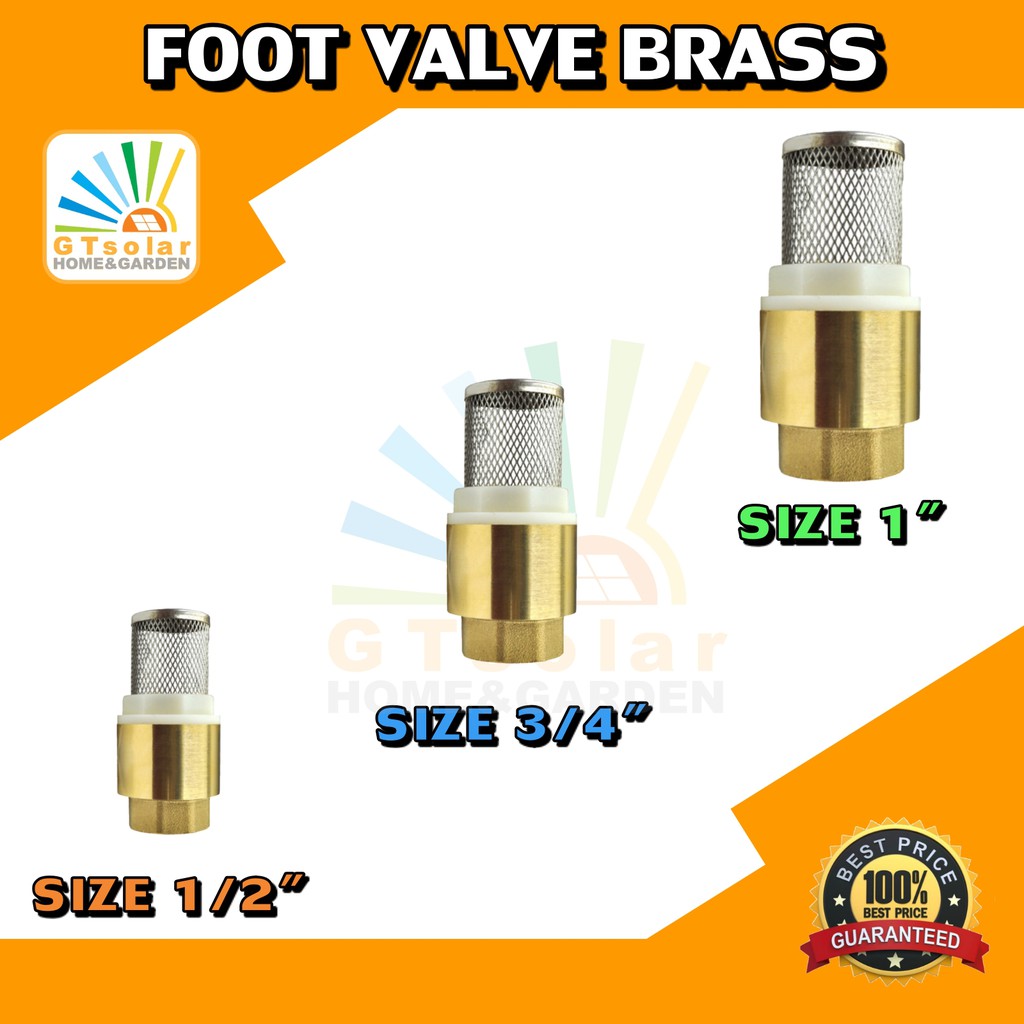 (ราคาโปรโมชั่น) ฟุตวาล์ว วาล์วกันย้อน ทองเหลือง ขนาด 2" 1-1/2" Foot Valve Brass